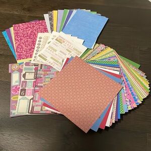 Scrapbook Paper, Cut-Out Accents, Punch Out Alphabets, And Phrase Stickers